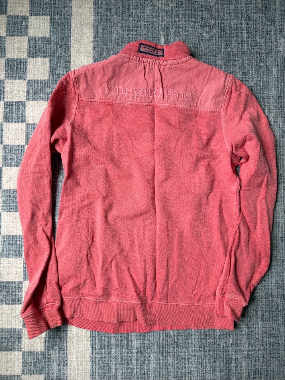 Vineyard Vines Coral Pink Quarter-Zip Pullover - Picture 4 of 5